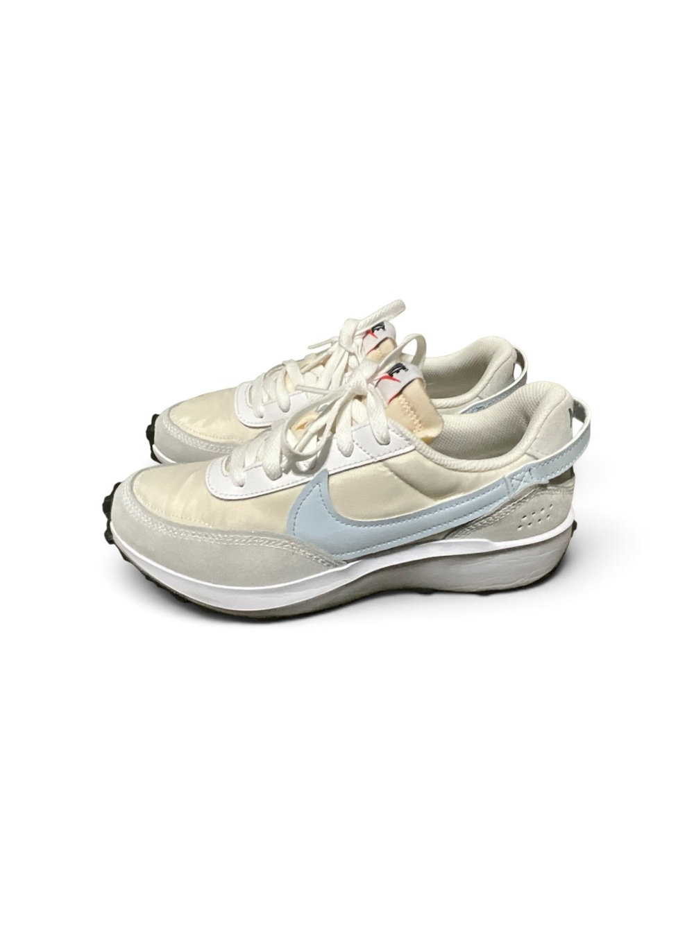 Nike Women's White & Light Blue Low-Top Lace-Up Sneakers